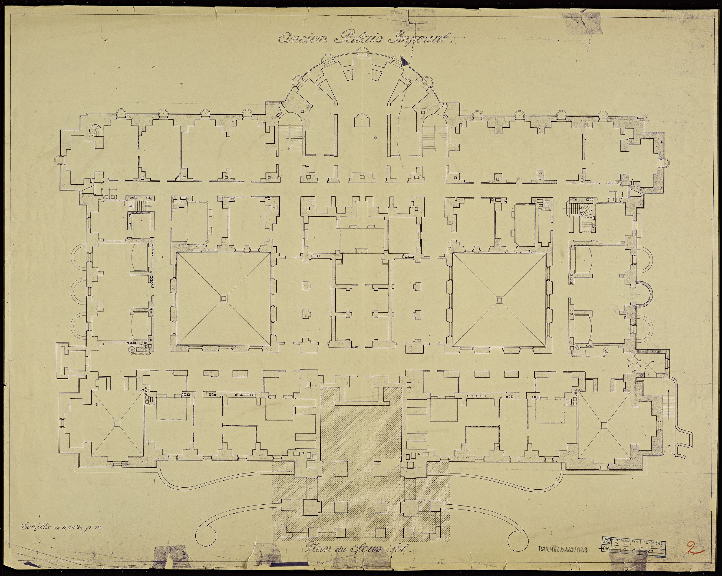 Plan de masse du sous-sol.