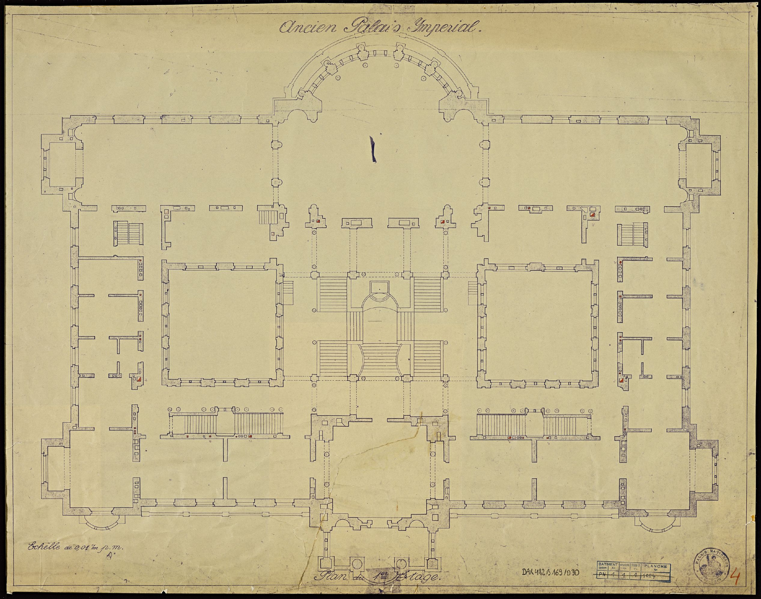 Plan de masse du premier étage.