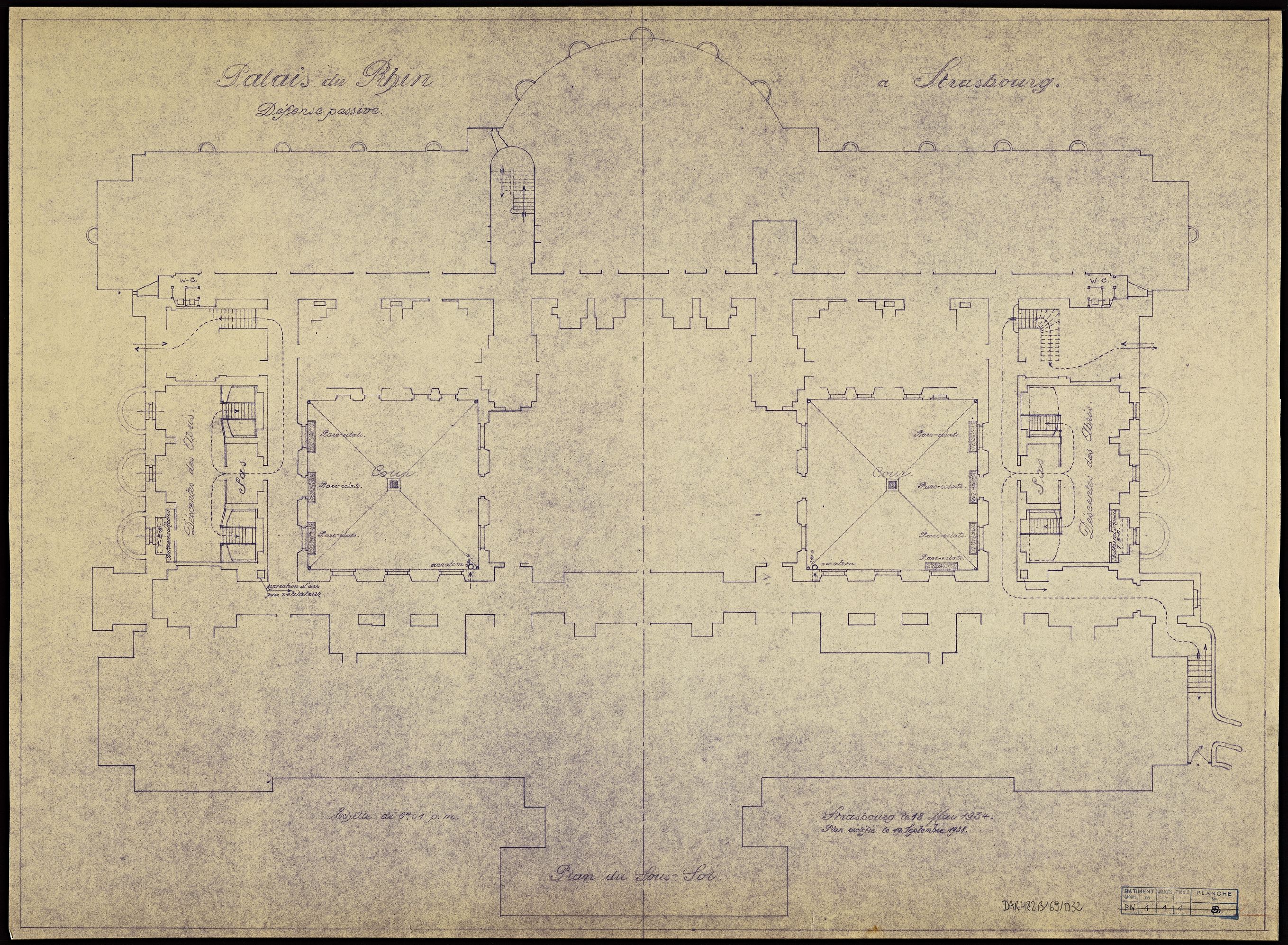 Défense passive, plan de masse du sous-sol.