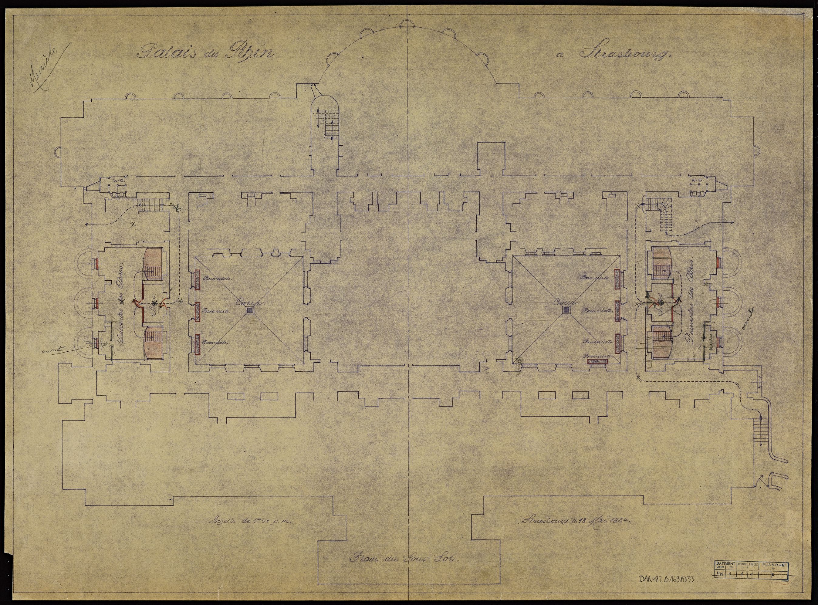 Défense passive, plan de masse du sous-sol.