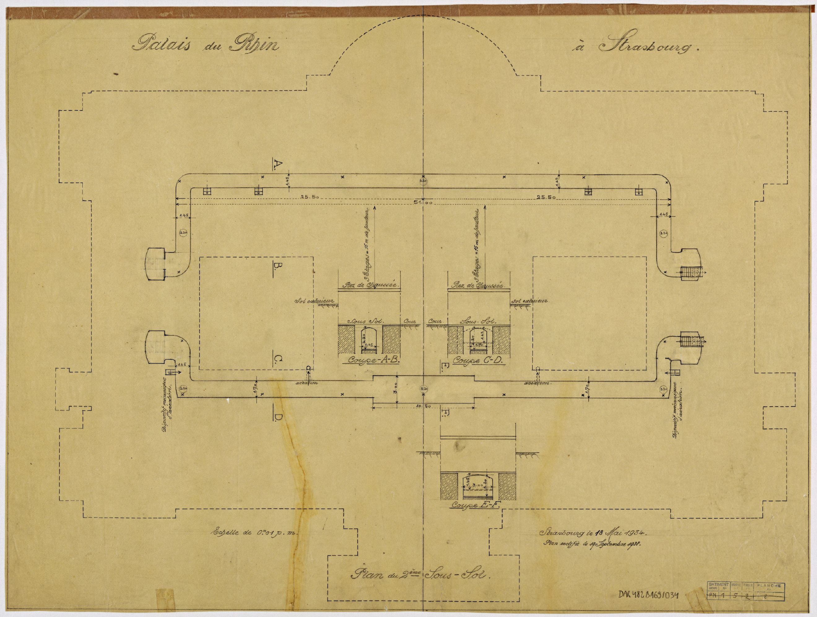 Défense passive, plan de masse du deuxième sous-sol.