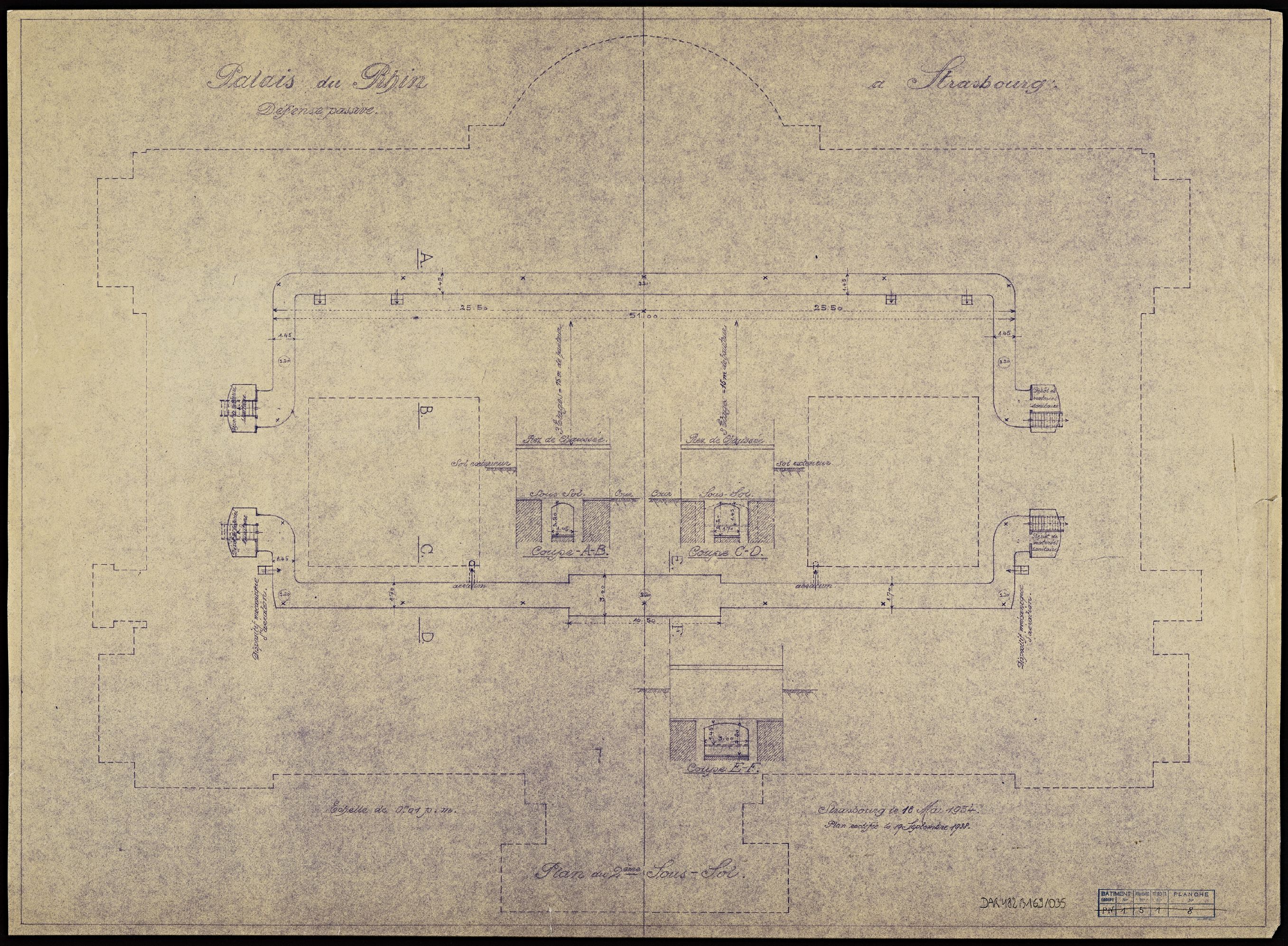 Défense passive, plan de masse du deuxième sous-sol.