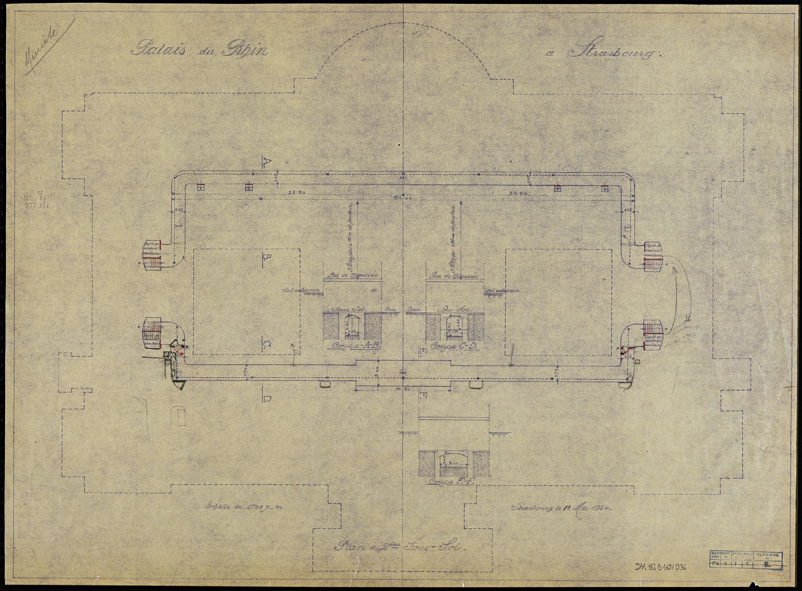 Défense passive, plan de masse du deuxième sous-sol.