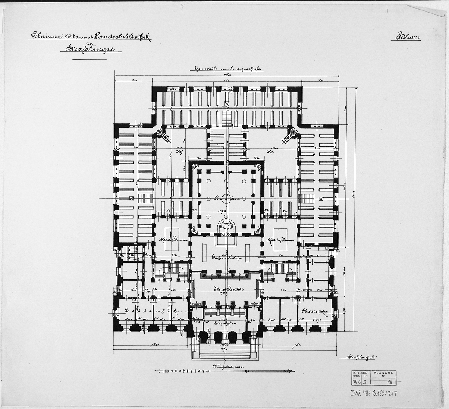 Plan de masse du rez-de-chaussée.