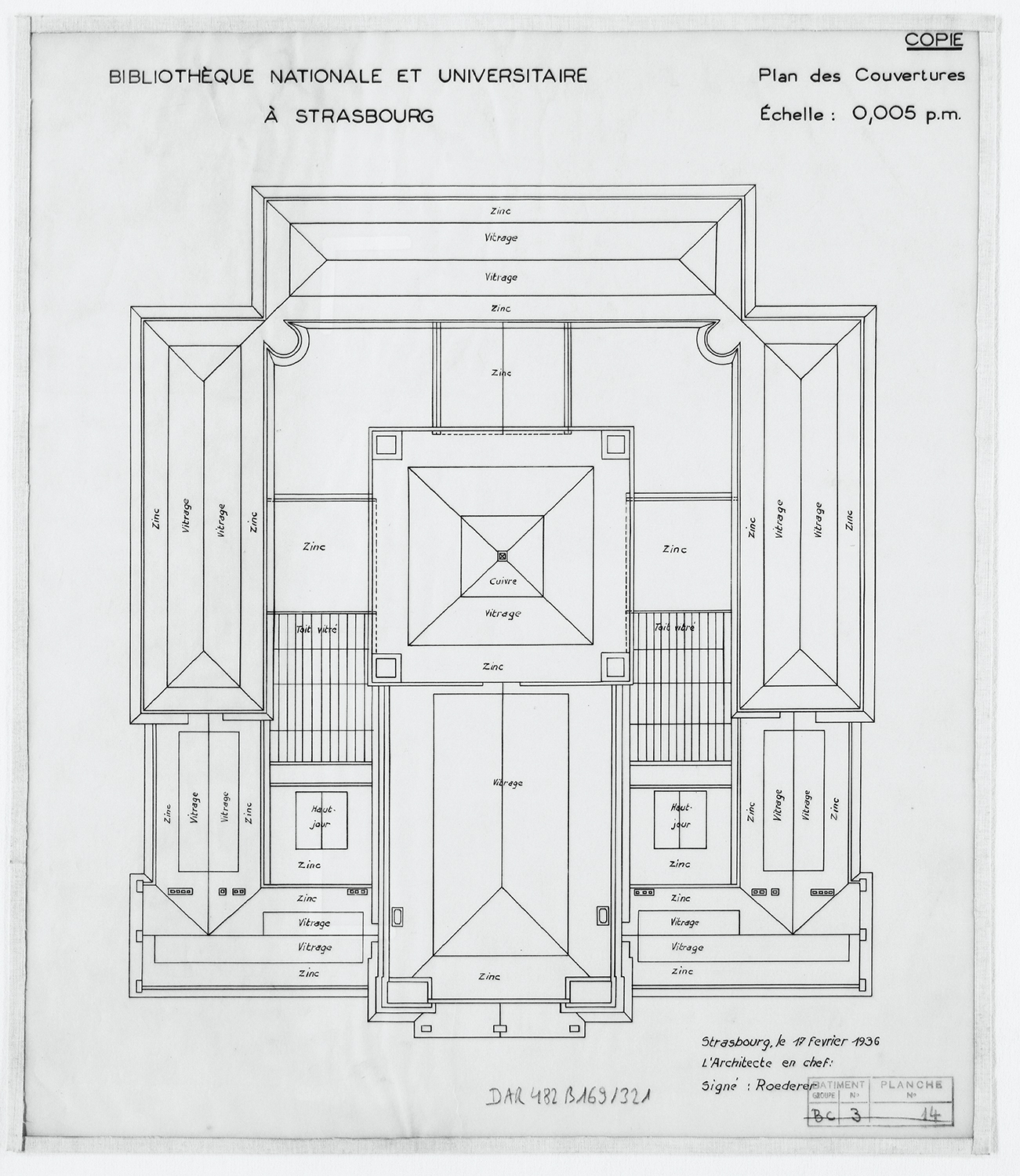 Plan de masse des couvertures.