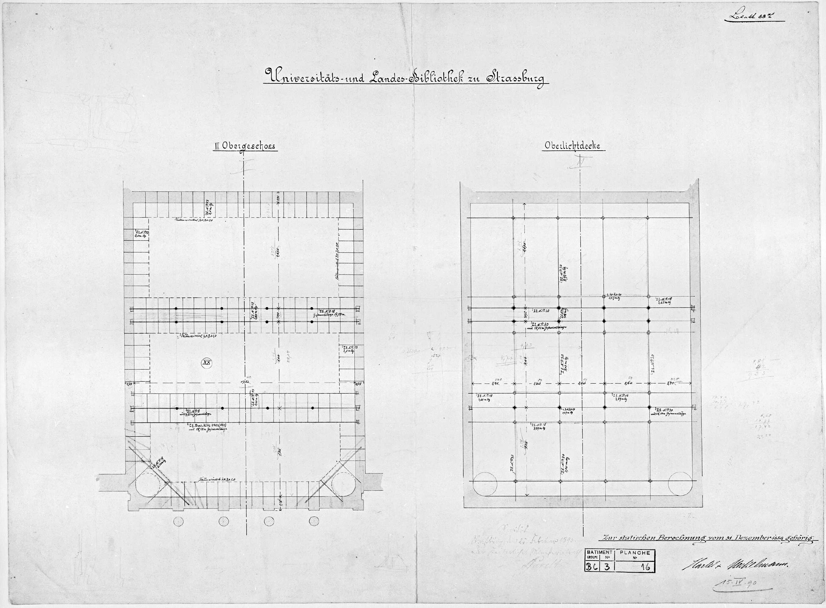 Deuxième étage et lucarne, plans de masse.