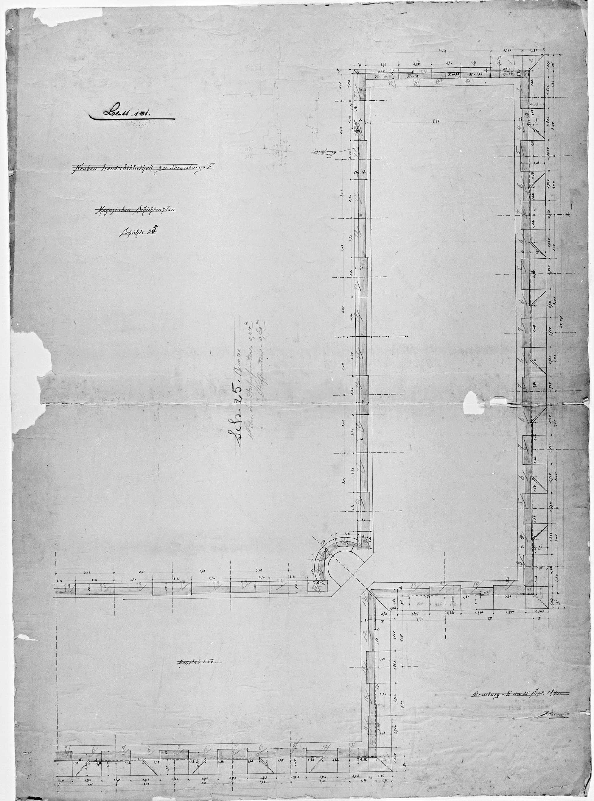 Angle nord-est, plan des couches stratigraphiques.