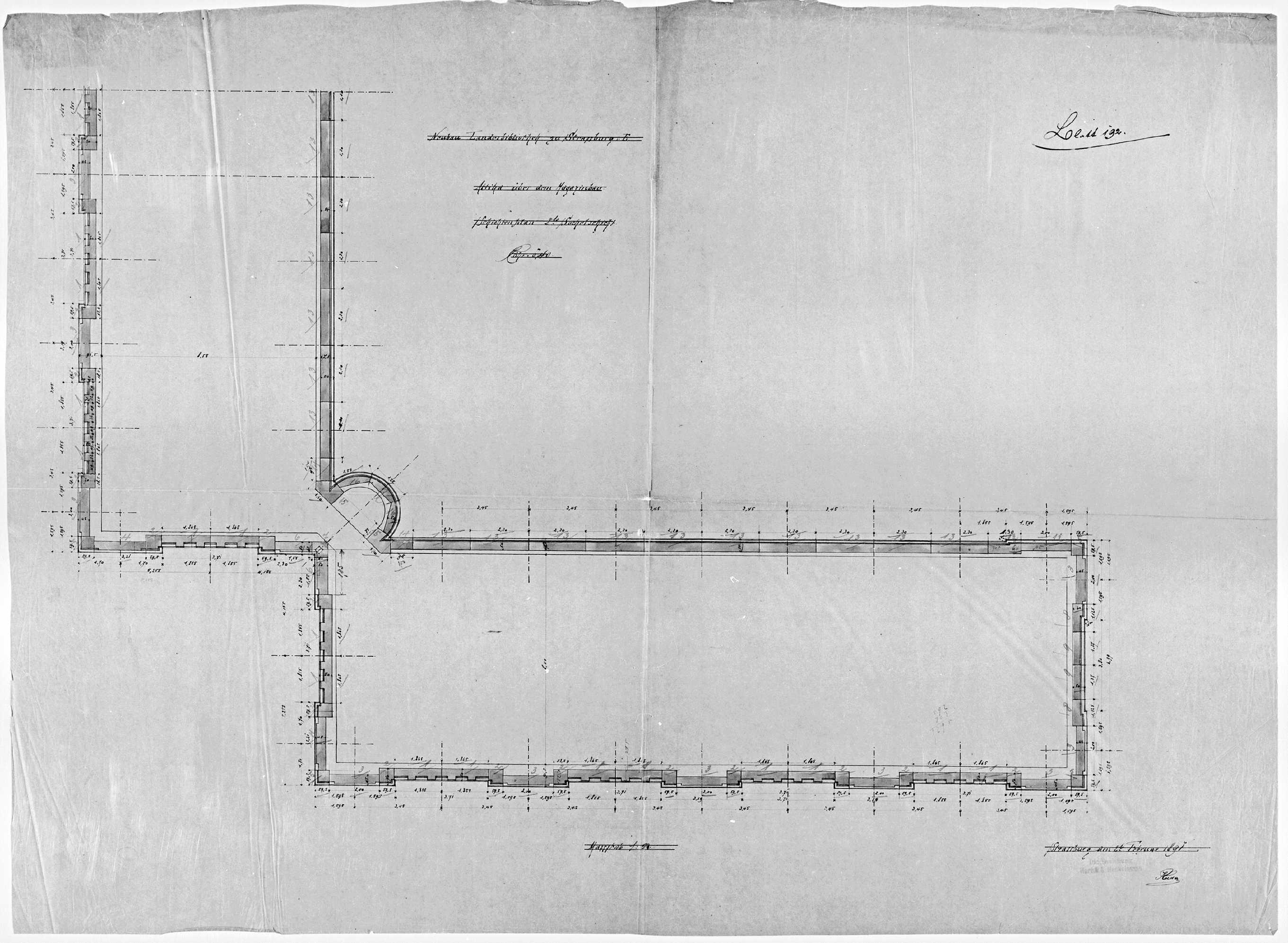 Angle sud-est, plan de la deuxième couche stratigraphique de l’attique au-dessus du magasin.