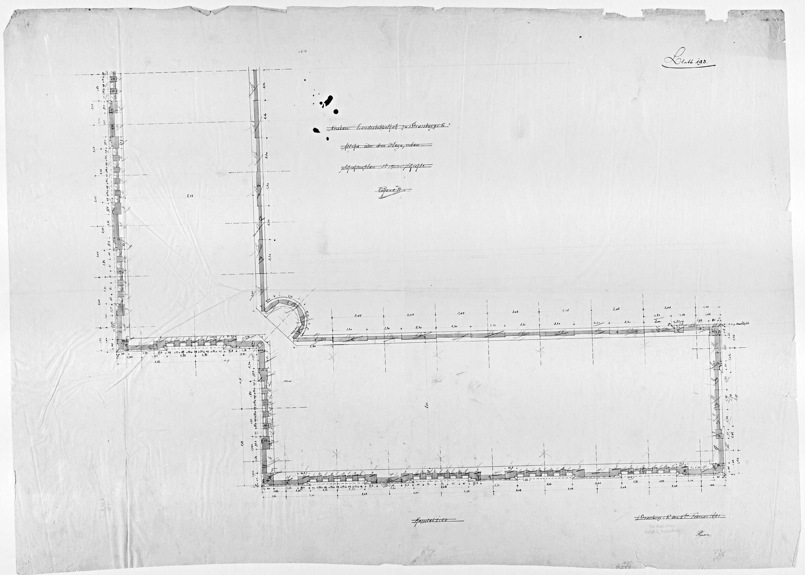 Angle sud-est, plan de la troisième couche stratigraphique de l’attique au-dessus du magasin.