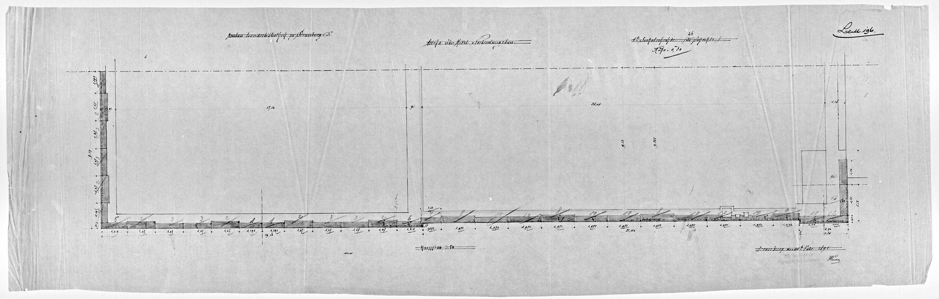 Bâtiment de liaison, plan de la première couche stratigraphique de l’attique.