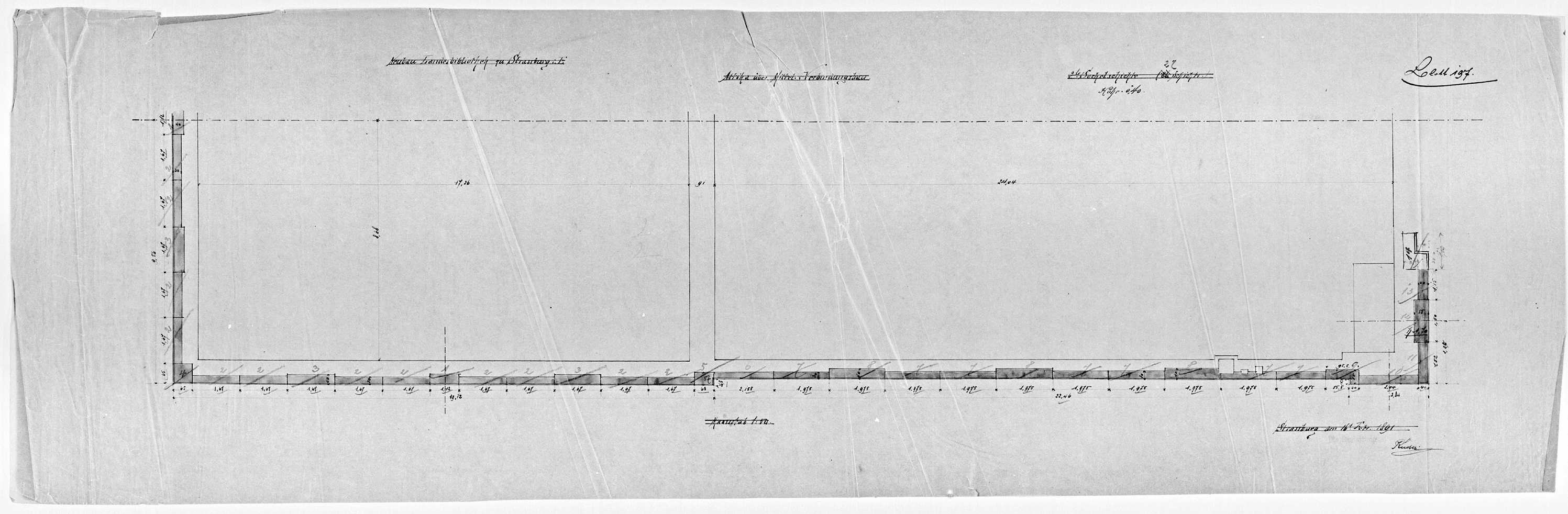 Bâtiment de liaison, plan de la deuxième couche stratigraphique de l’attique.