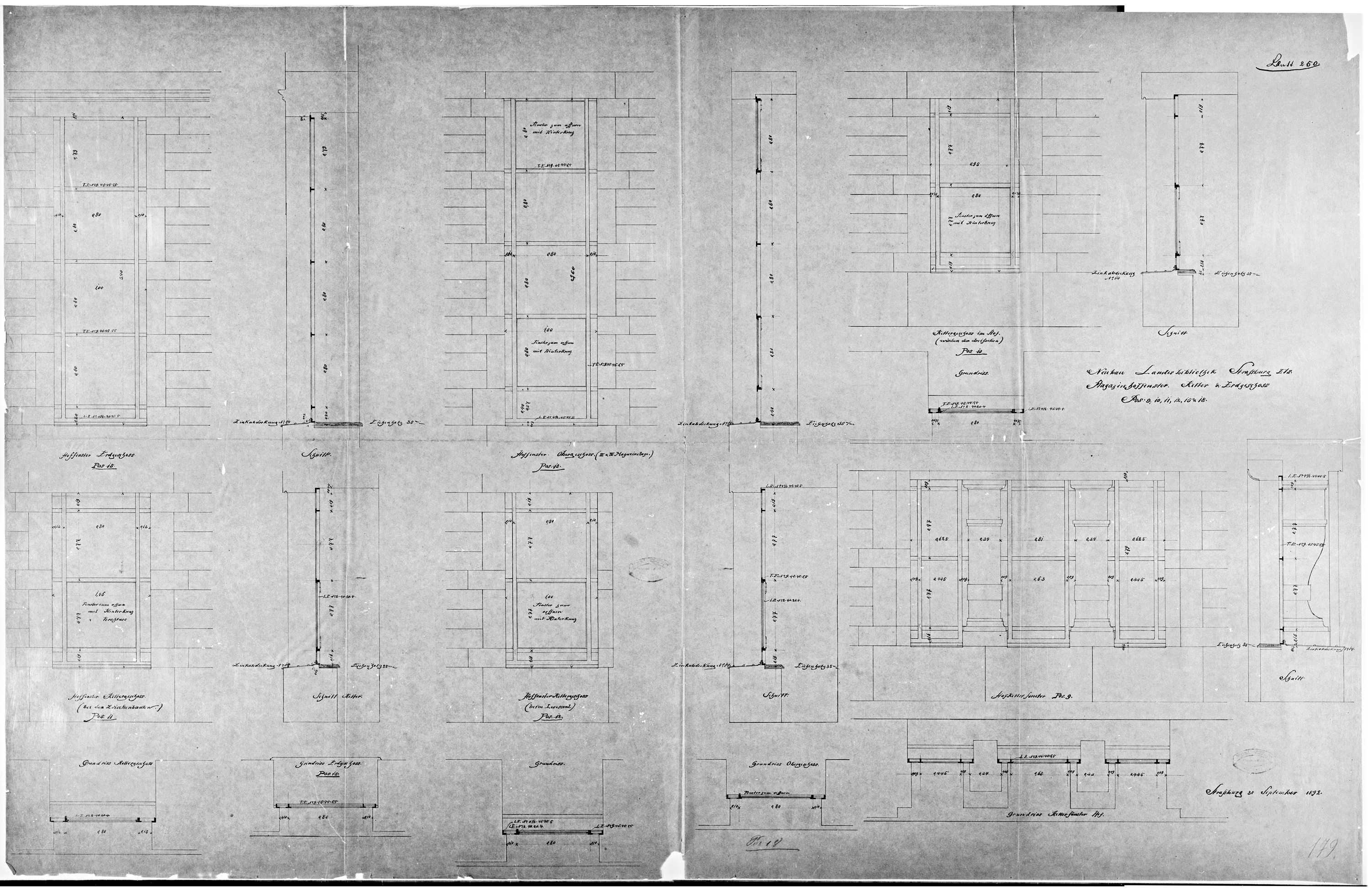 Fenêtres sur cour, plans, élévations et coupes.