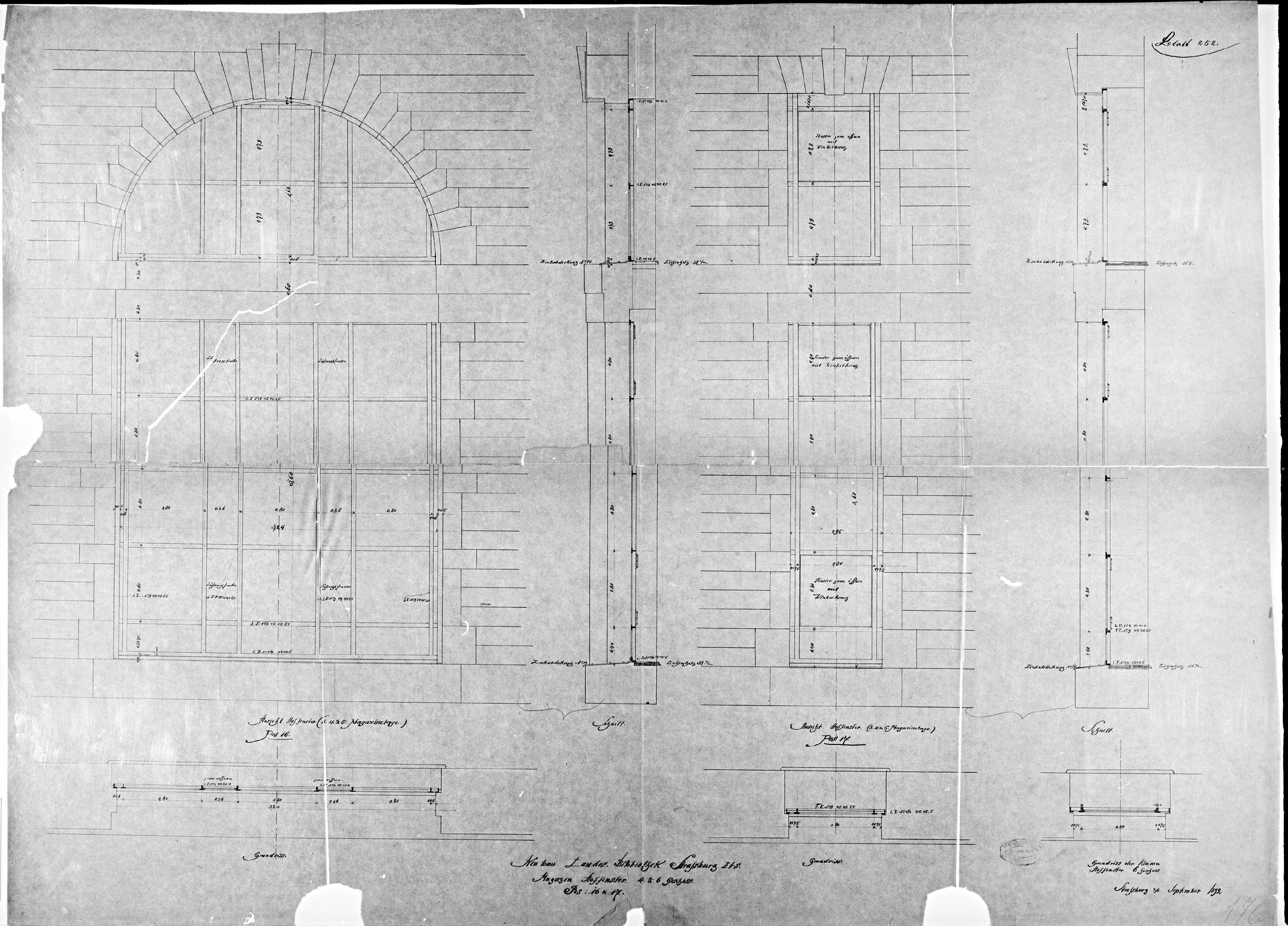 Fenêtres sur cour, plans, élévations et coupes.