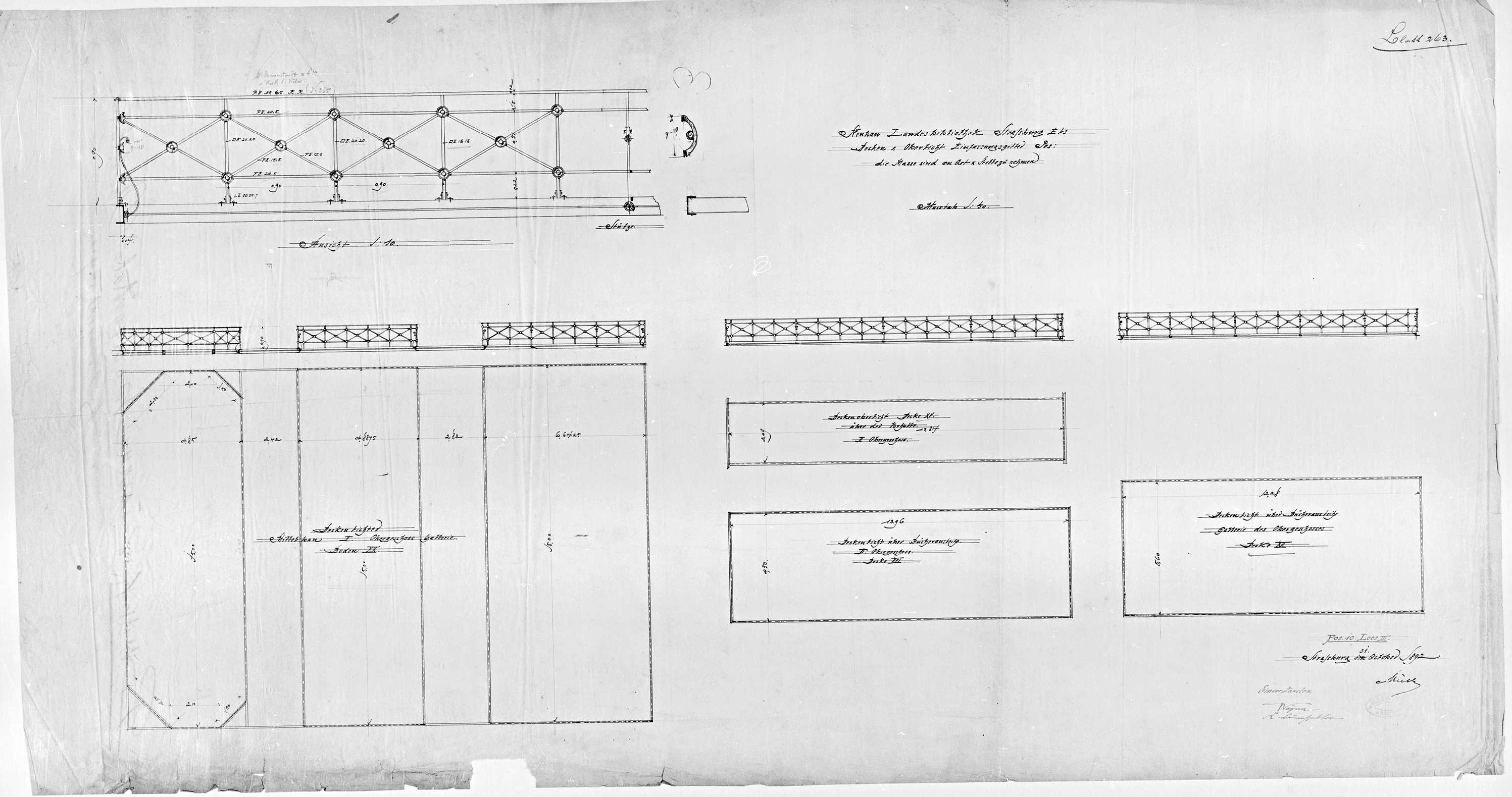 Grille, plans, élévations et détail des joints.