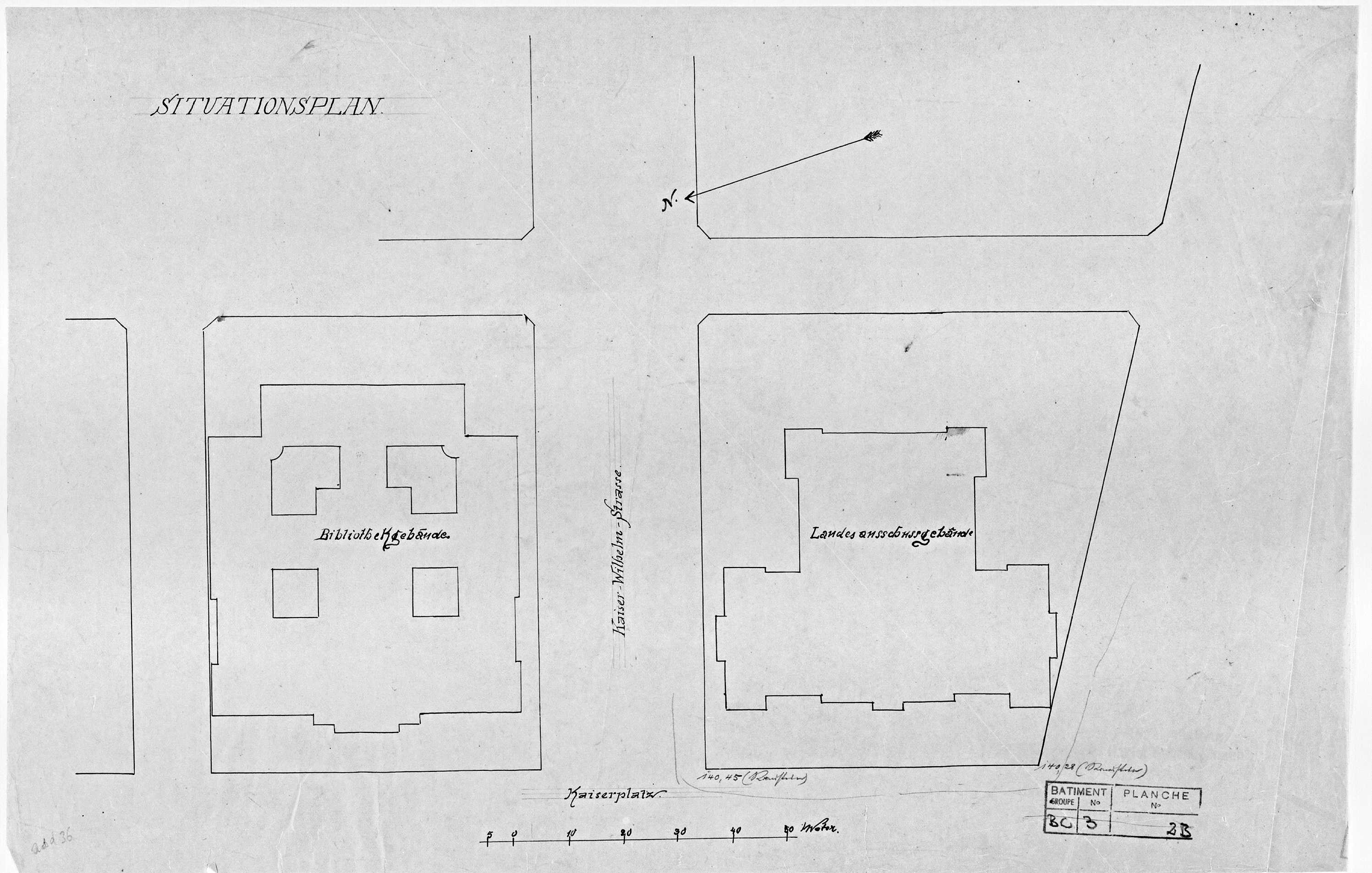 Aménagement de la place, plan de masse.