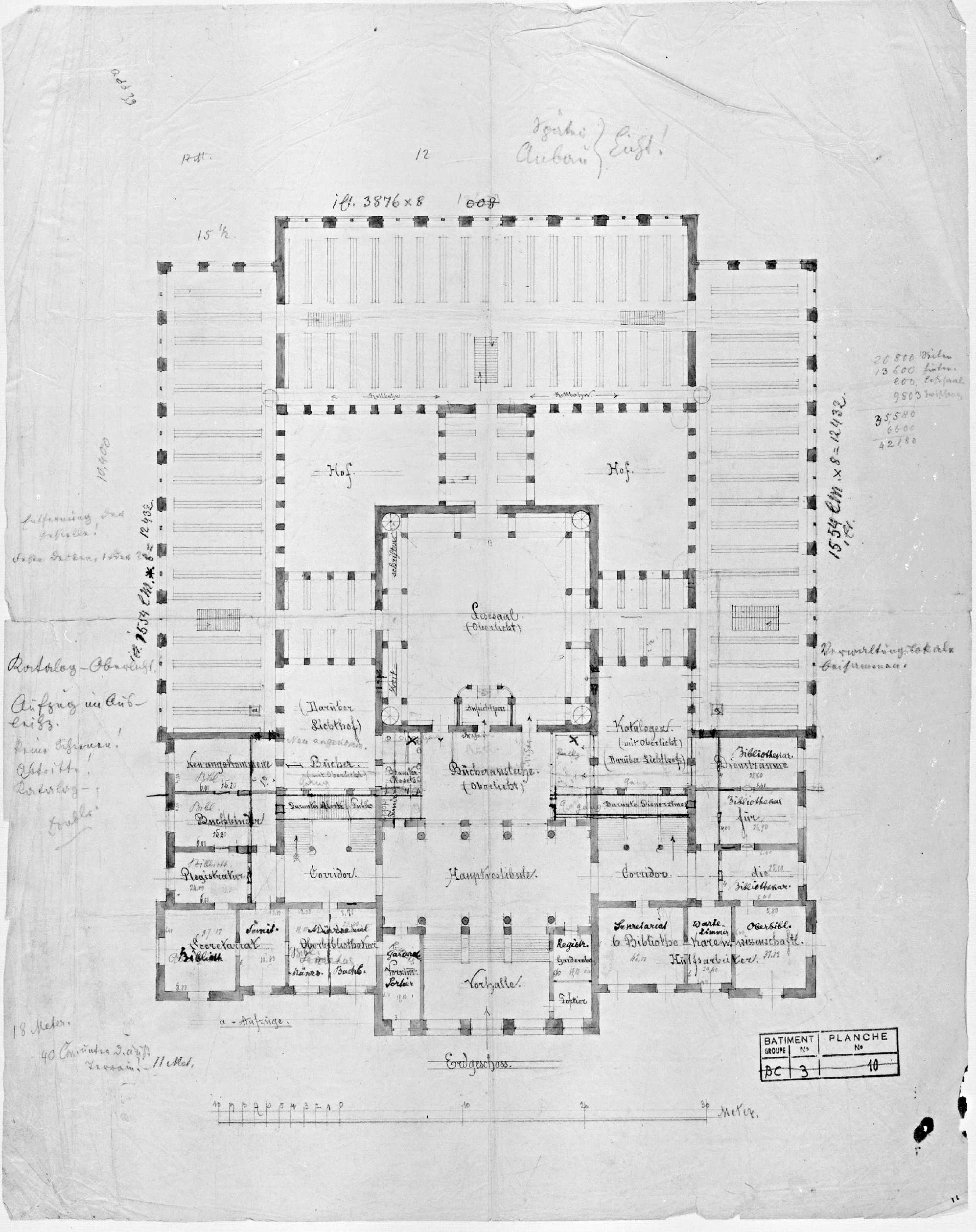 Plan de masse du rez-de-chaussée.