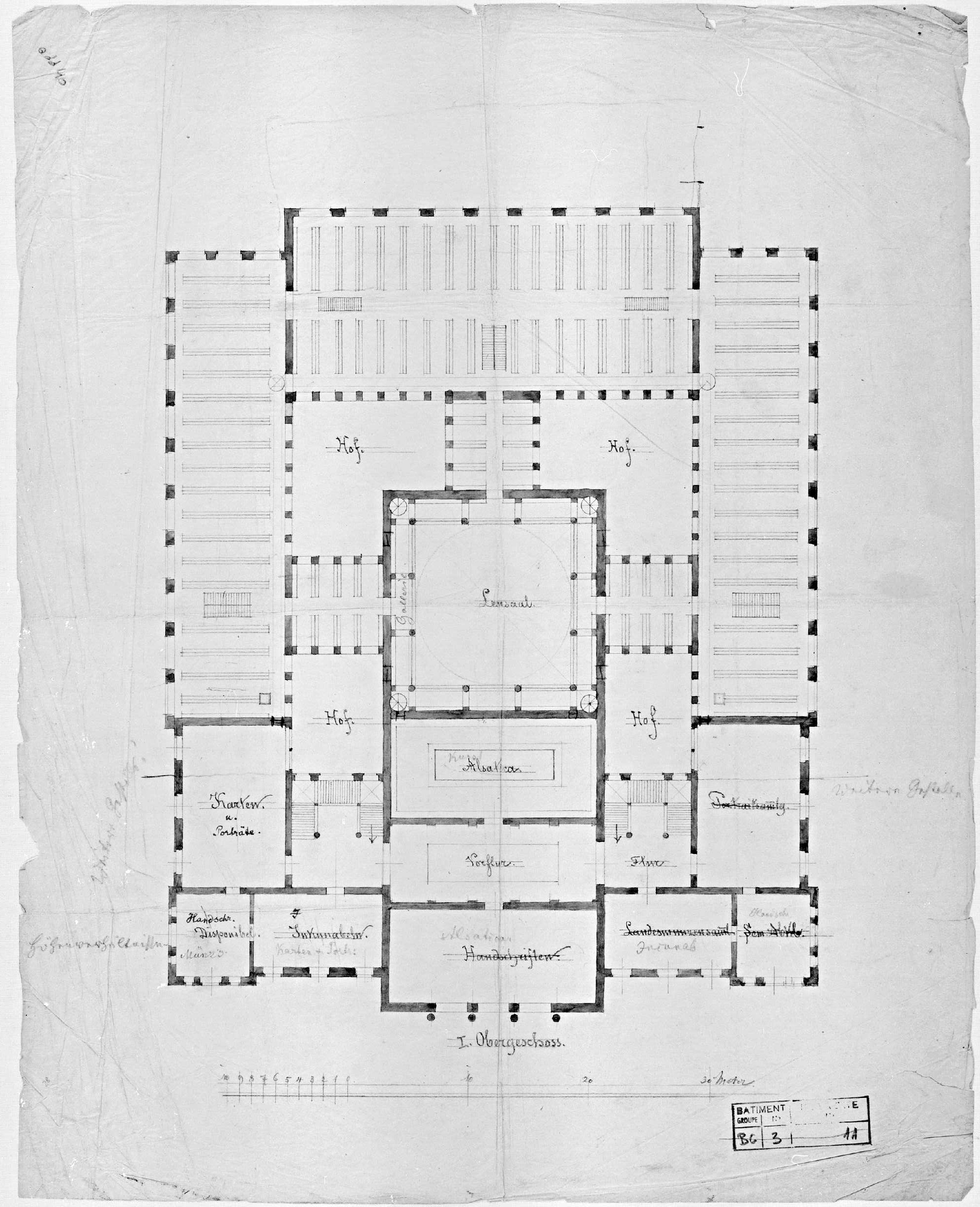 Plan de masse du premier étage.