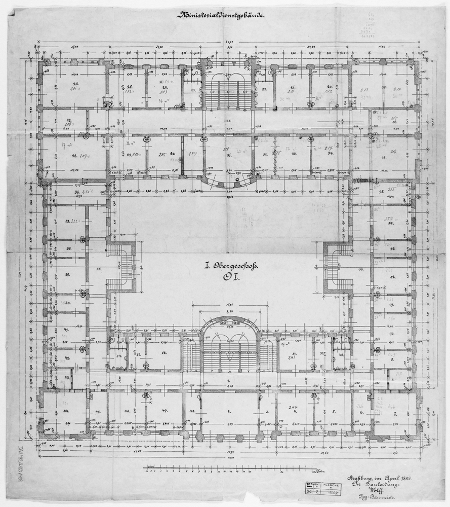 Plan de masse du premier étage.