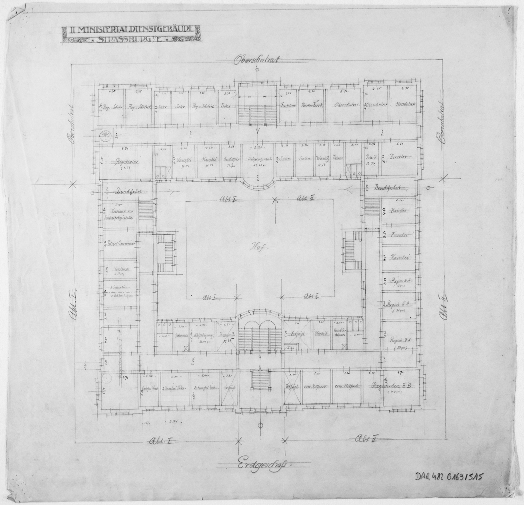 Plan de masse du rez-de-chaussée.