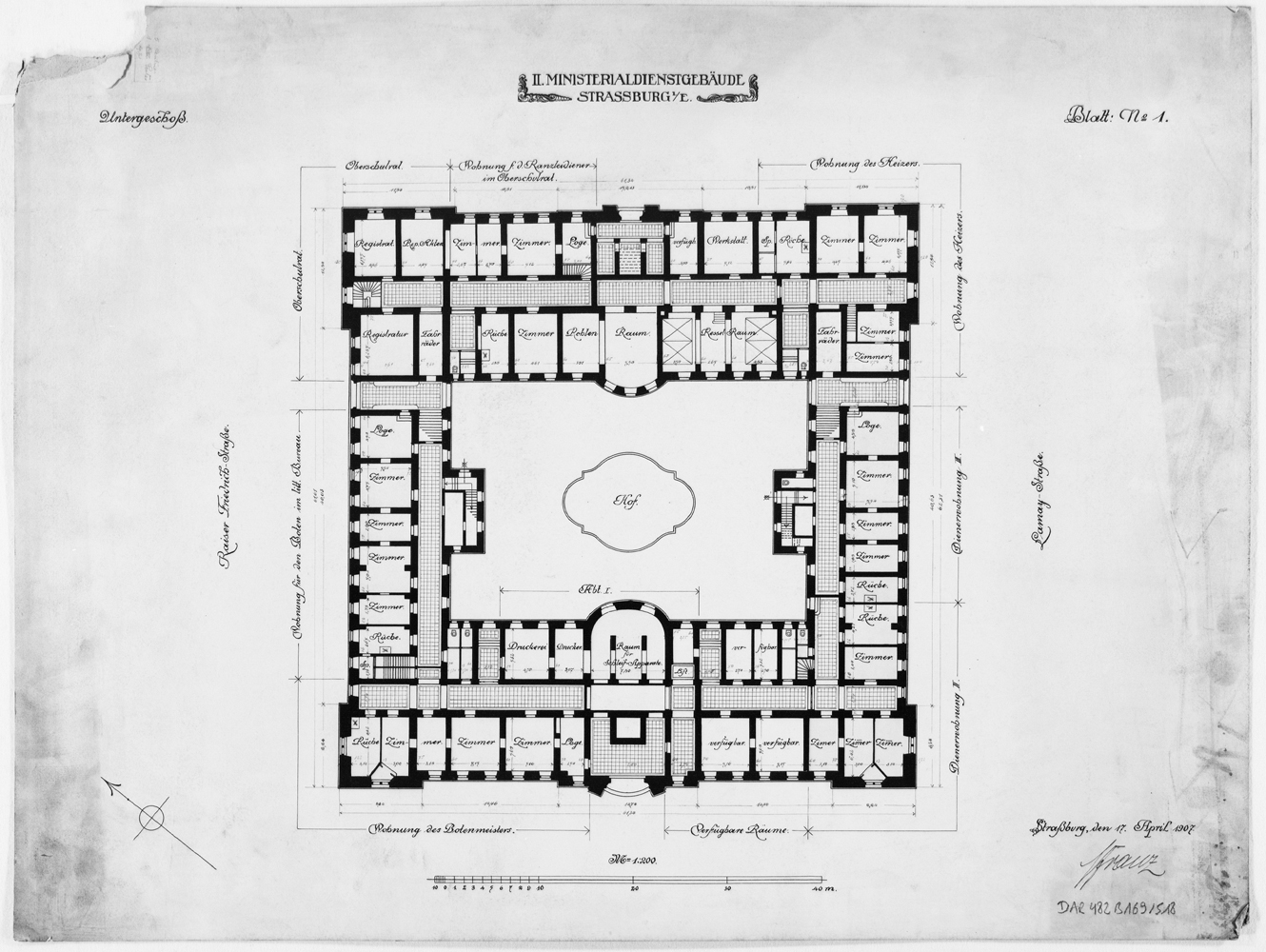 Plan de masse du sous-sol.