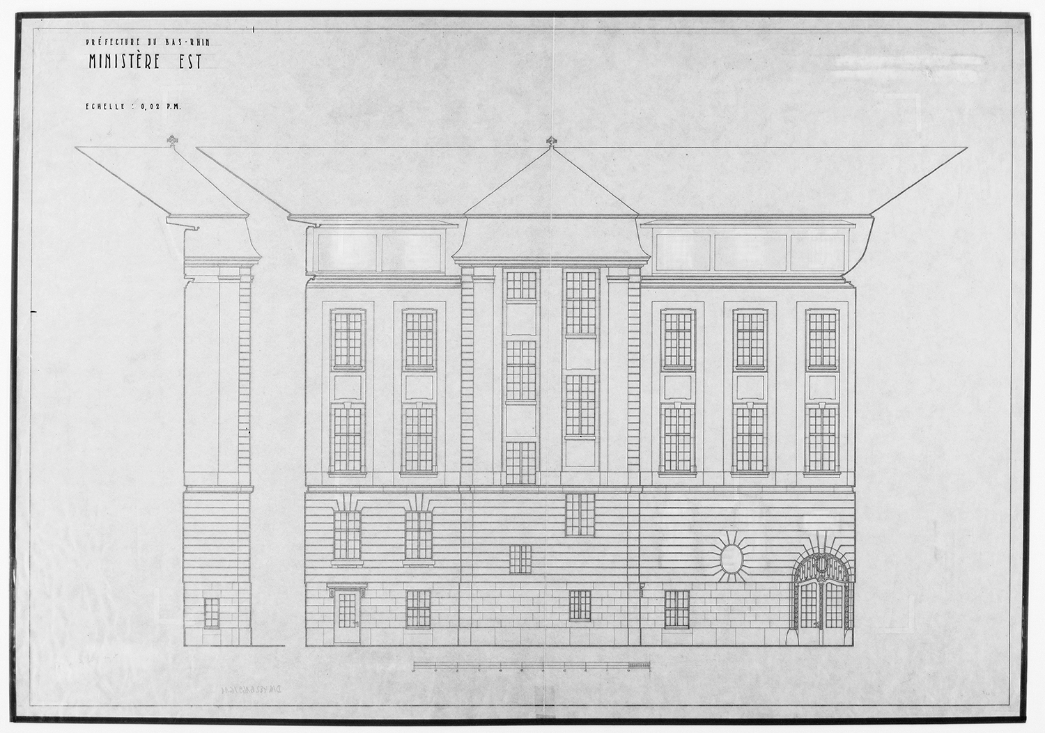 Elévation de la façade est sur cour.