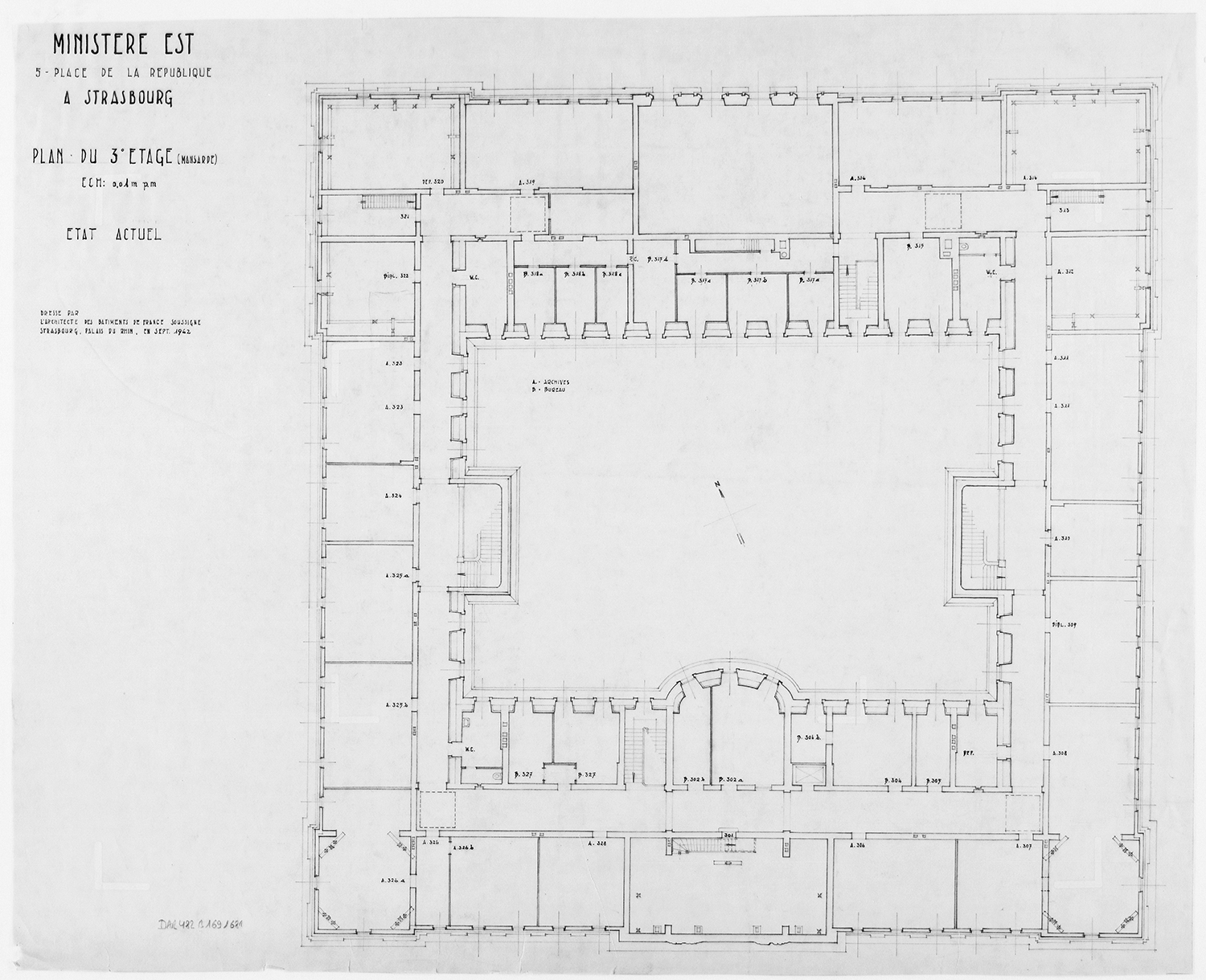 Plan de masse de l’étage mansardé.