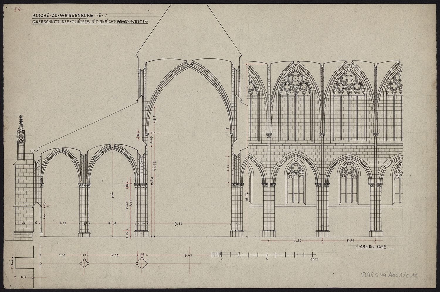 Coupe longitudinale.