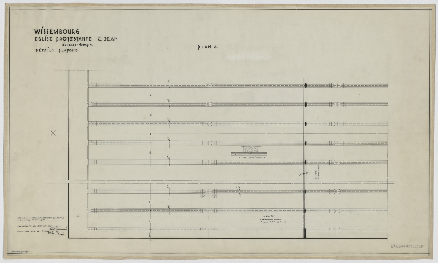 Plafond, plan et détail.