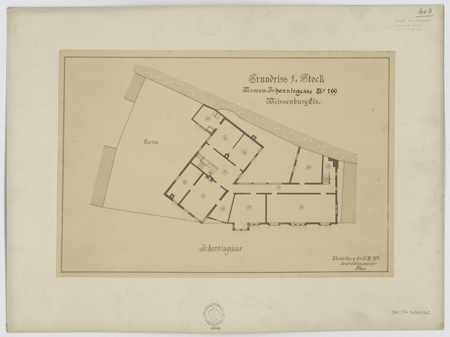 Plan de masse du premier étage.