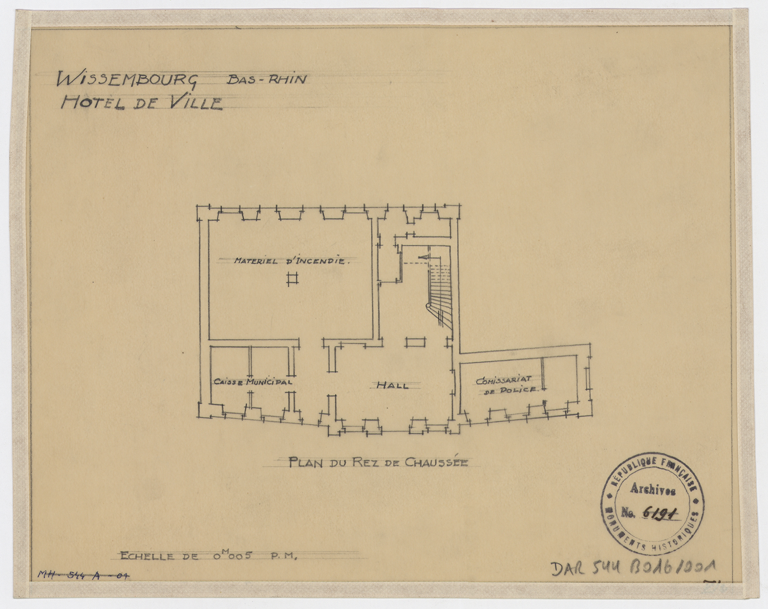 Plan de masse du rez-de-chaussée.