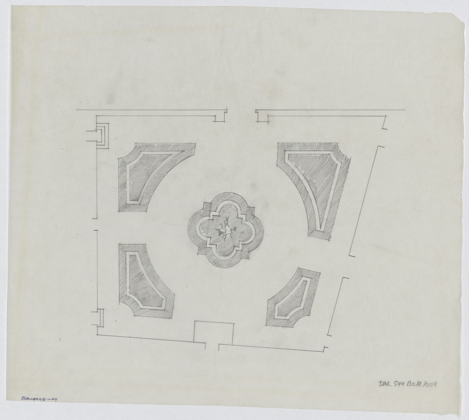 Projet d’aménagement de la cour, plan.