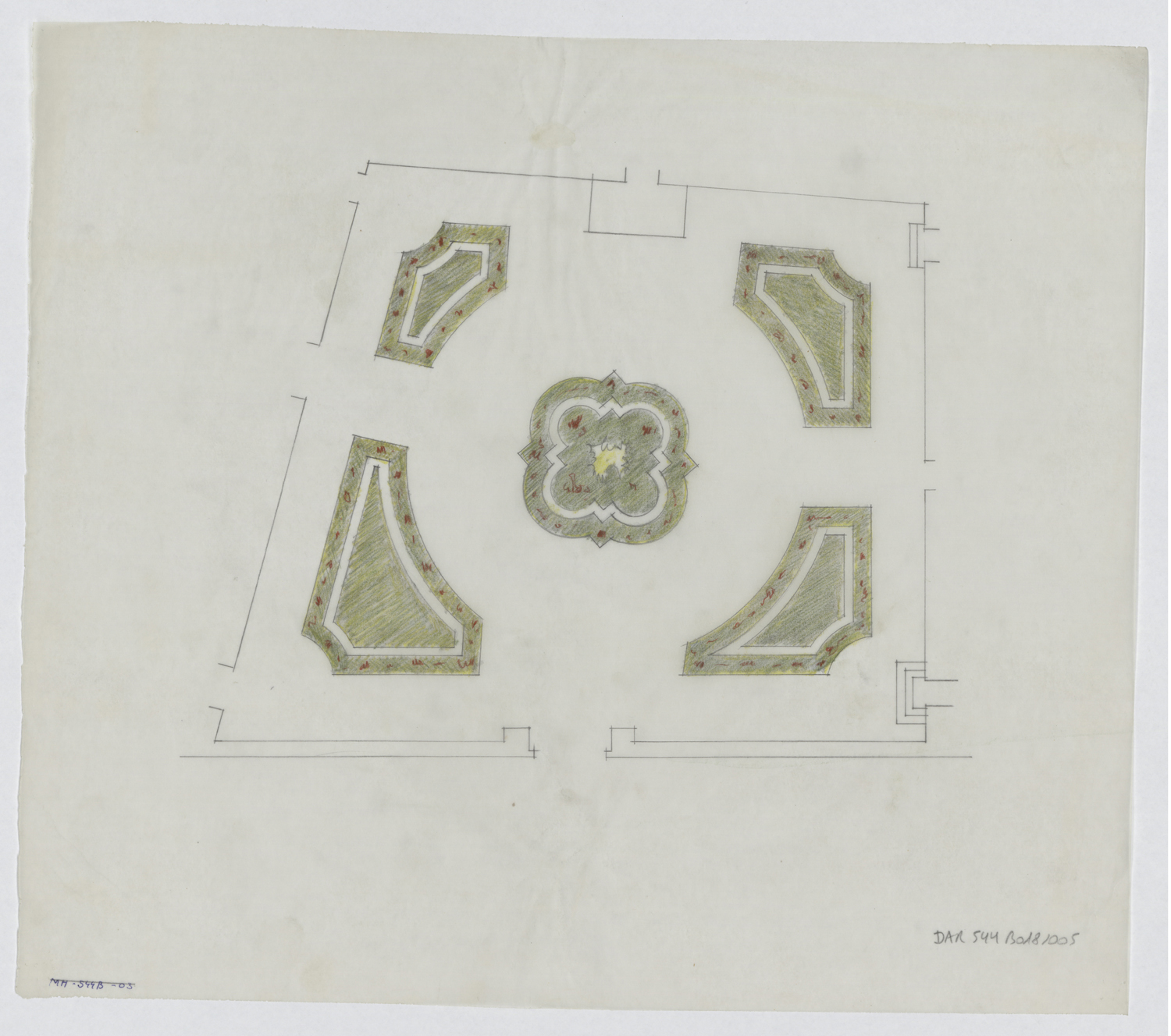 Projet d’aménagement de la cour, plan.