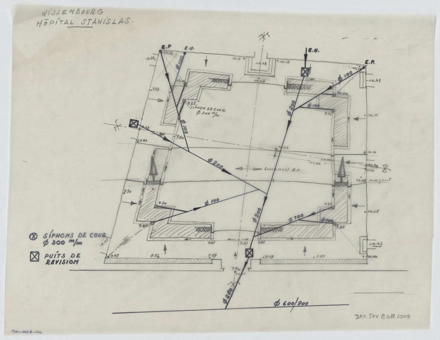 Projet d’aménagement de la cour, plan.