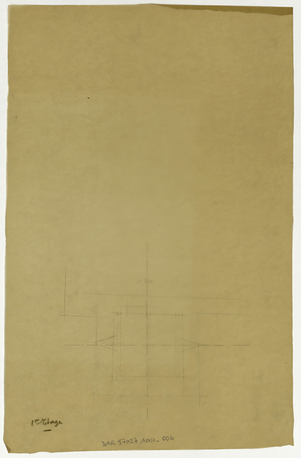 Clocher, plan de masse du premier étage.