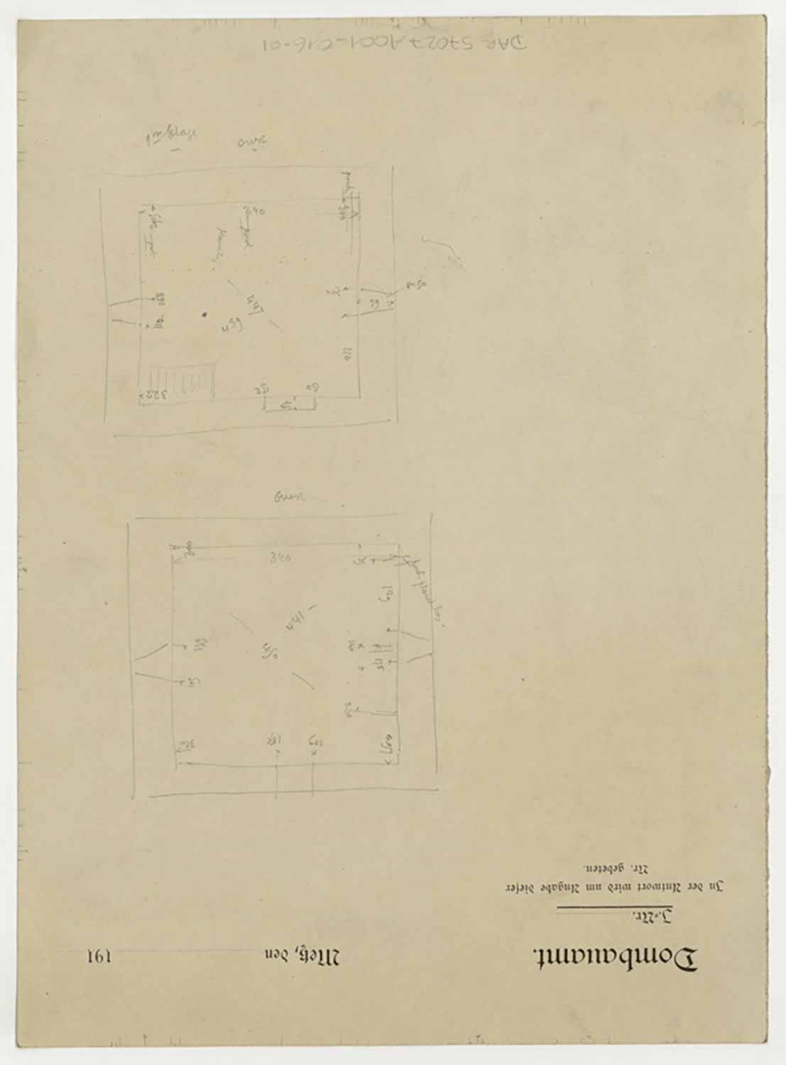 Croquis d’architecture, plans de masse du clocher.