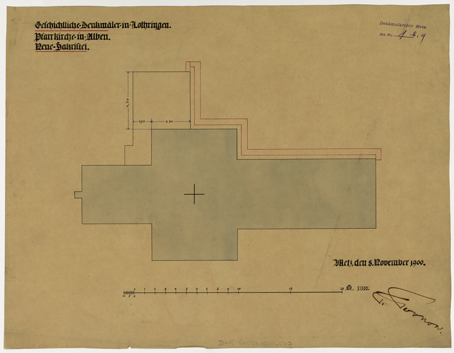 Projet de nouvelle sacristie, plan de situation.