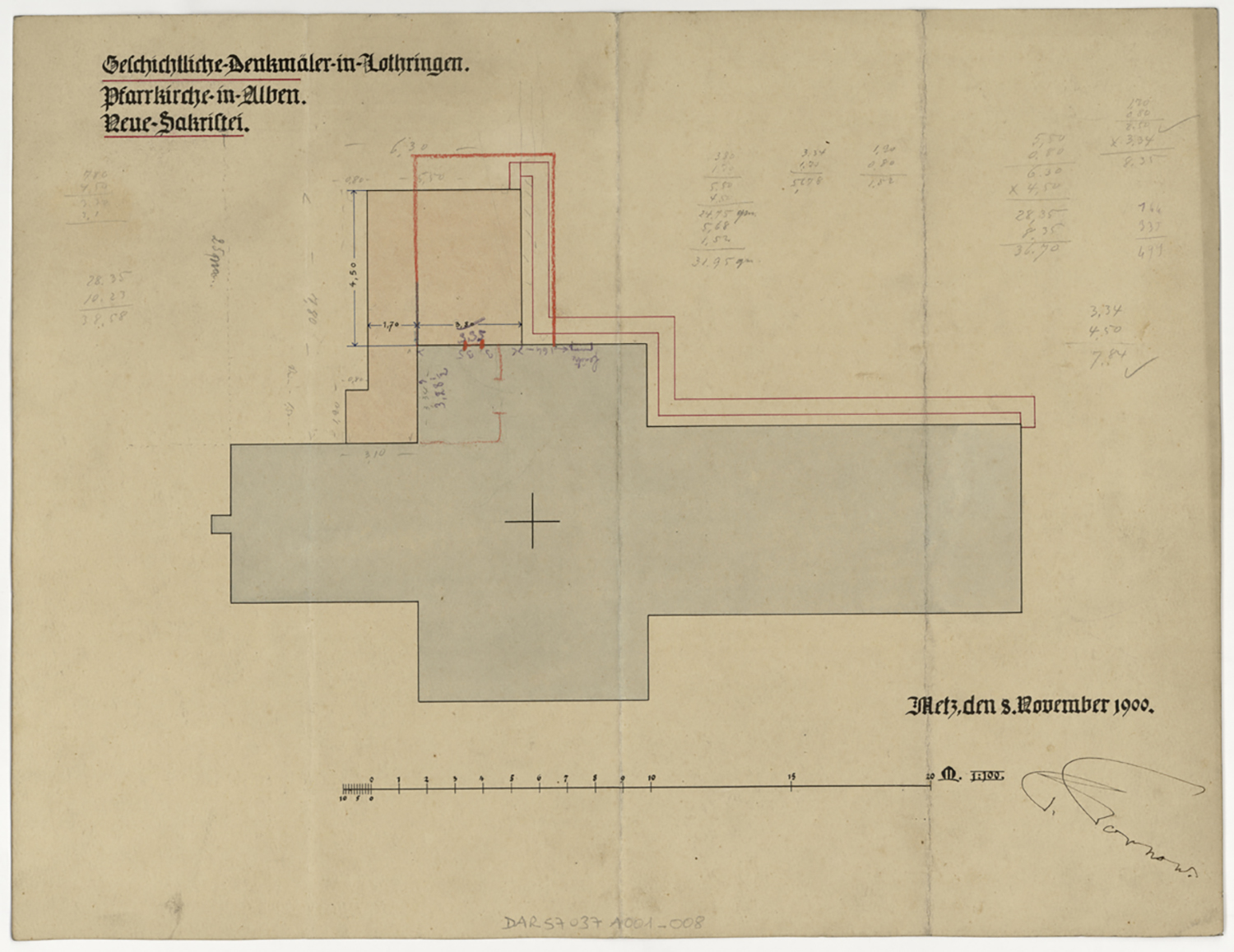 Projet de nouvelle sacristie, plan de situation.