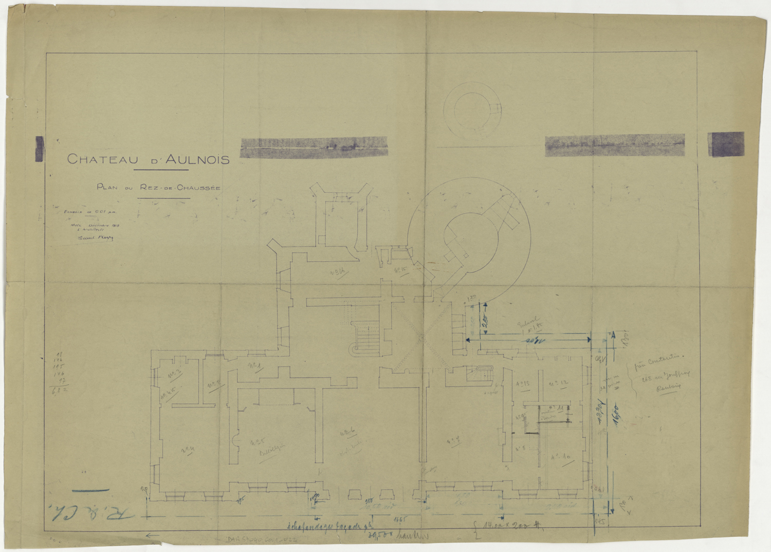 Plan de masse du rez-de-chaussée.