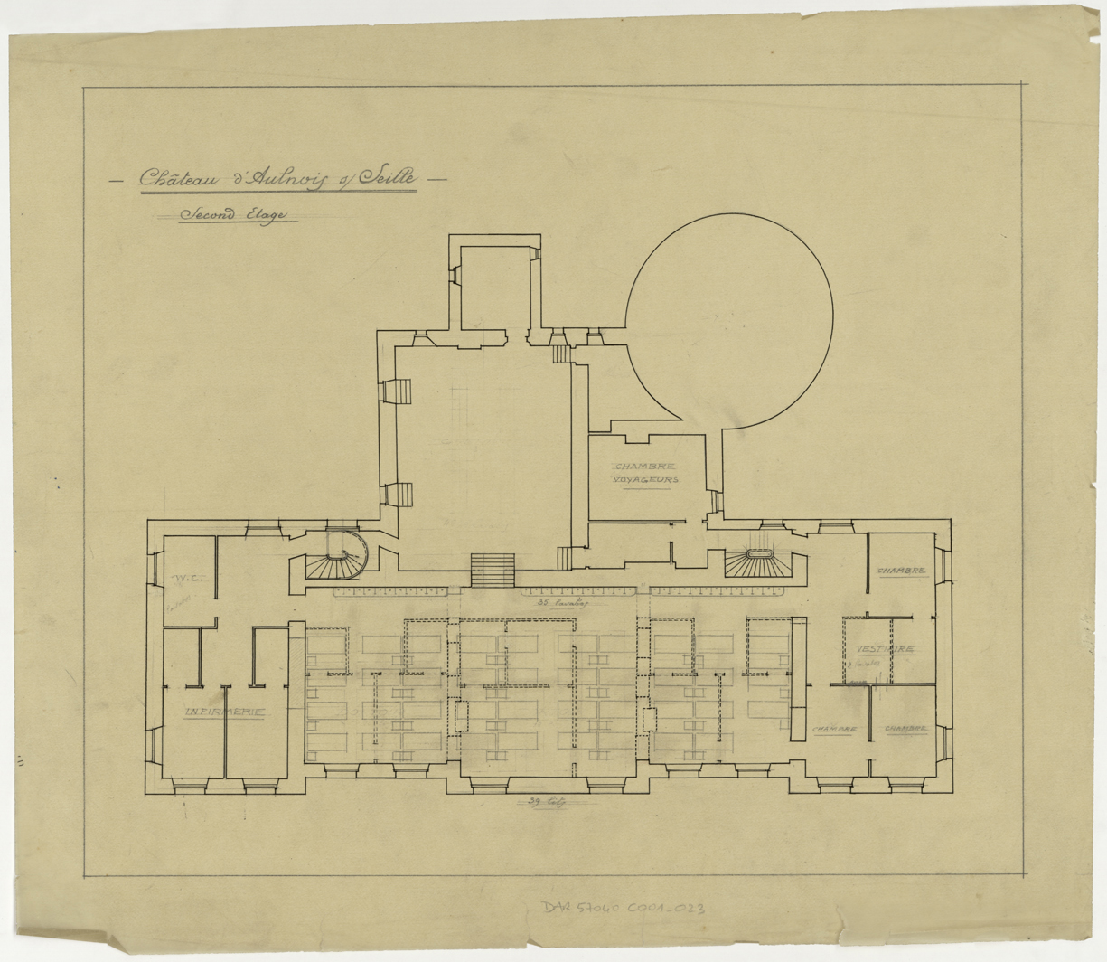 Projet d’aménagement en école, plan de masse du deuxième étage.