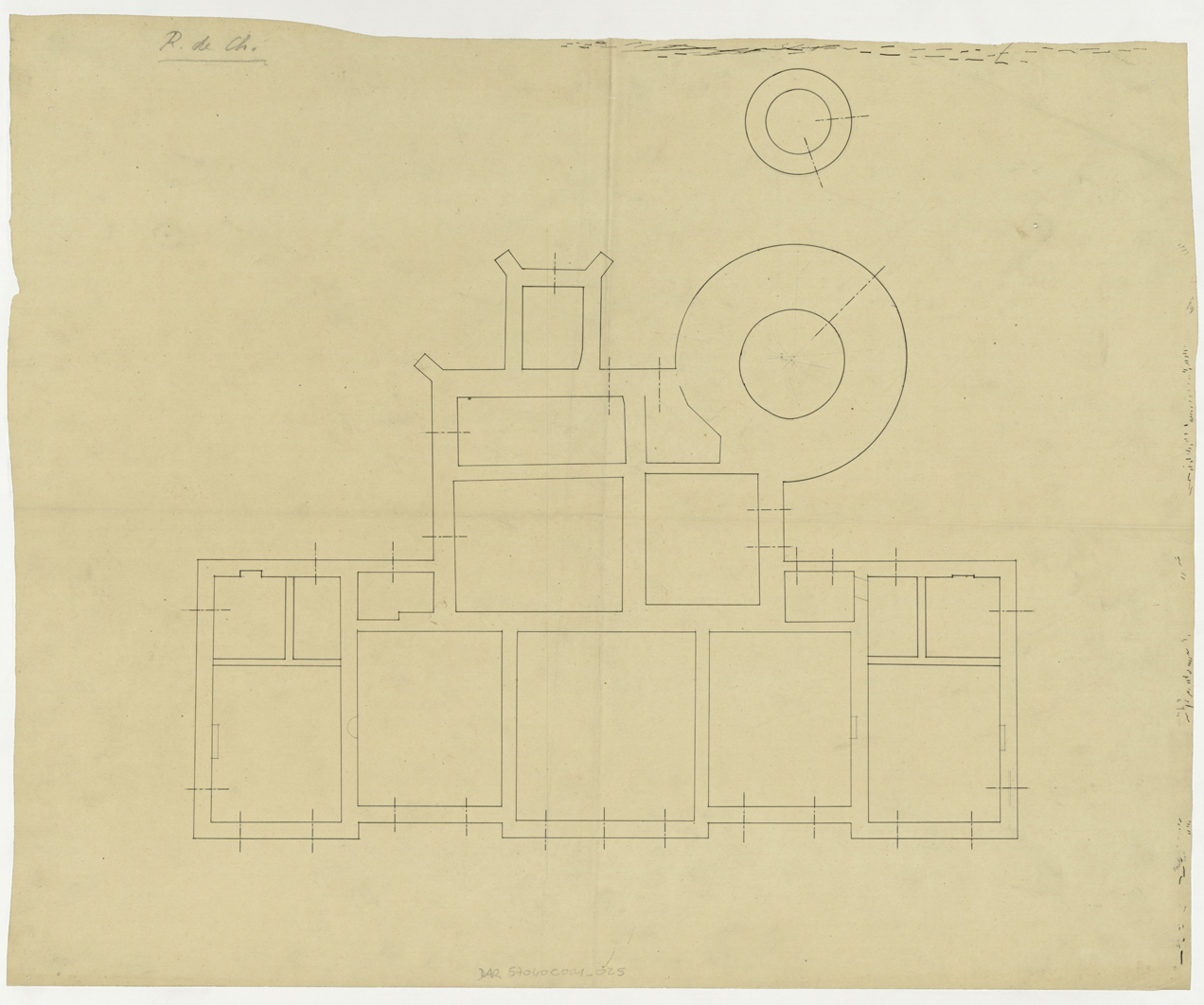 Plan de masse du rez-de-chaussée.