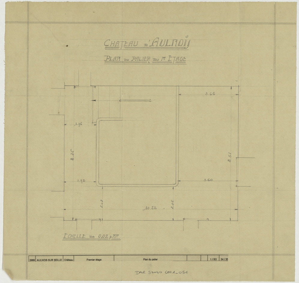 Plan du palier du premier étage.