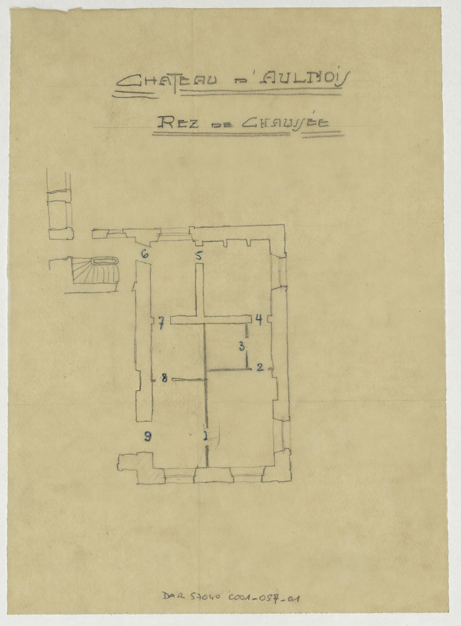 Menuiserie, plan de repérage partiel du rez-de-chaussée.