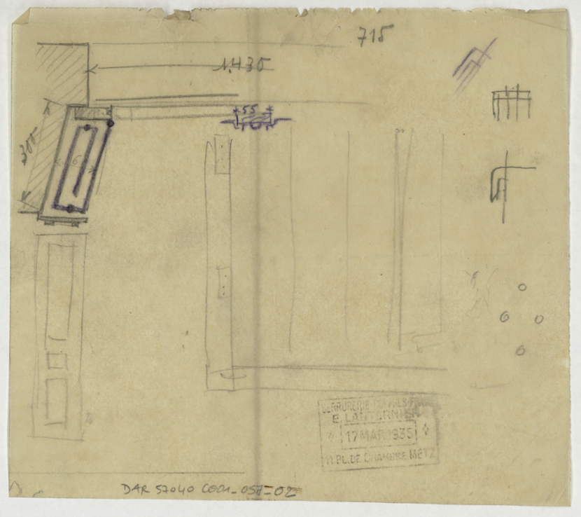 Huisseries, croquis et métrés.