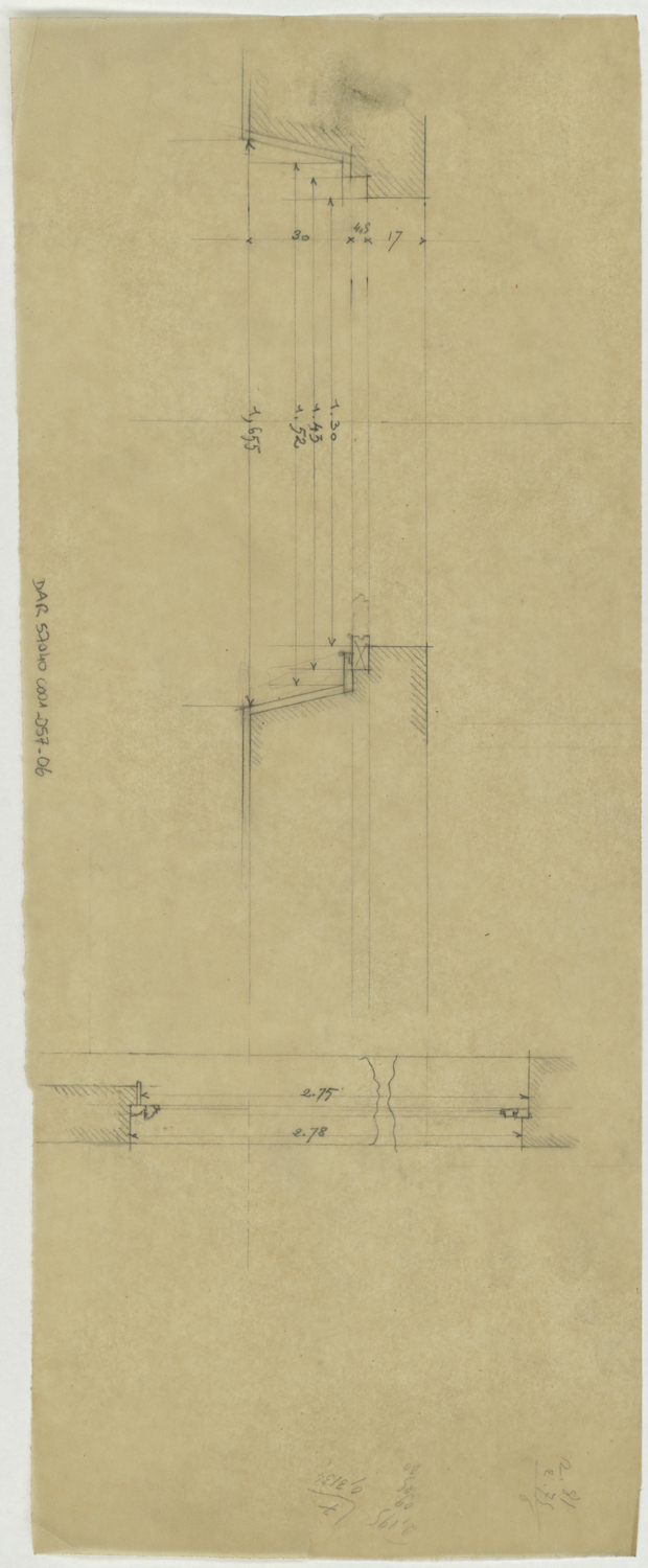 Fenêtre, coupe et plan.