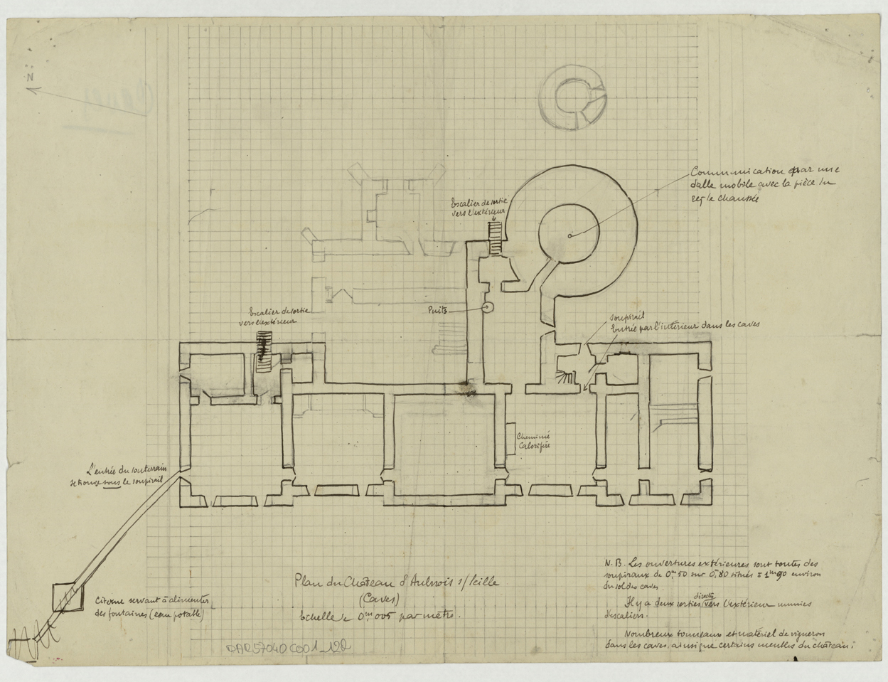 Caves, plan de masse.