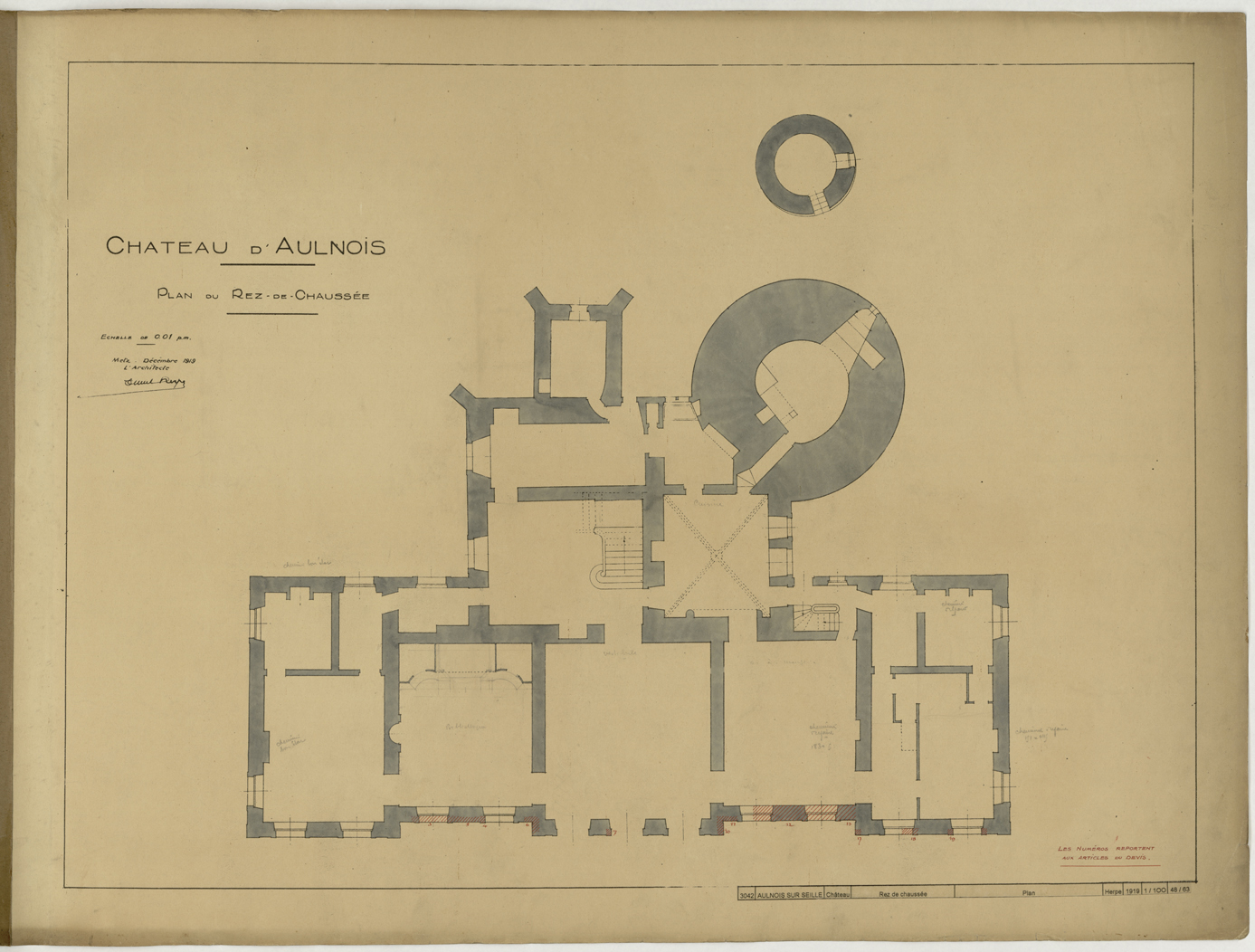 Plan de masse du rez-de-chaussée.