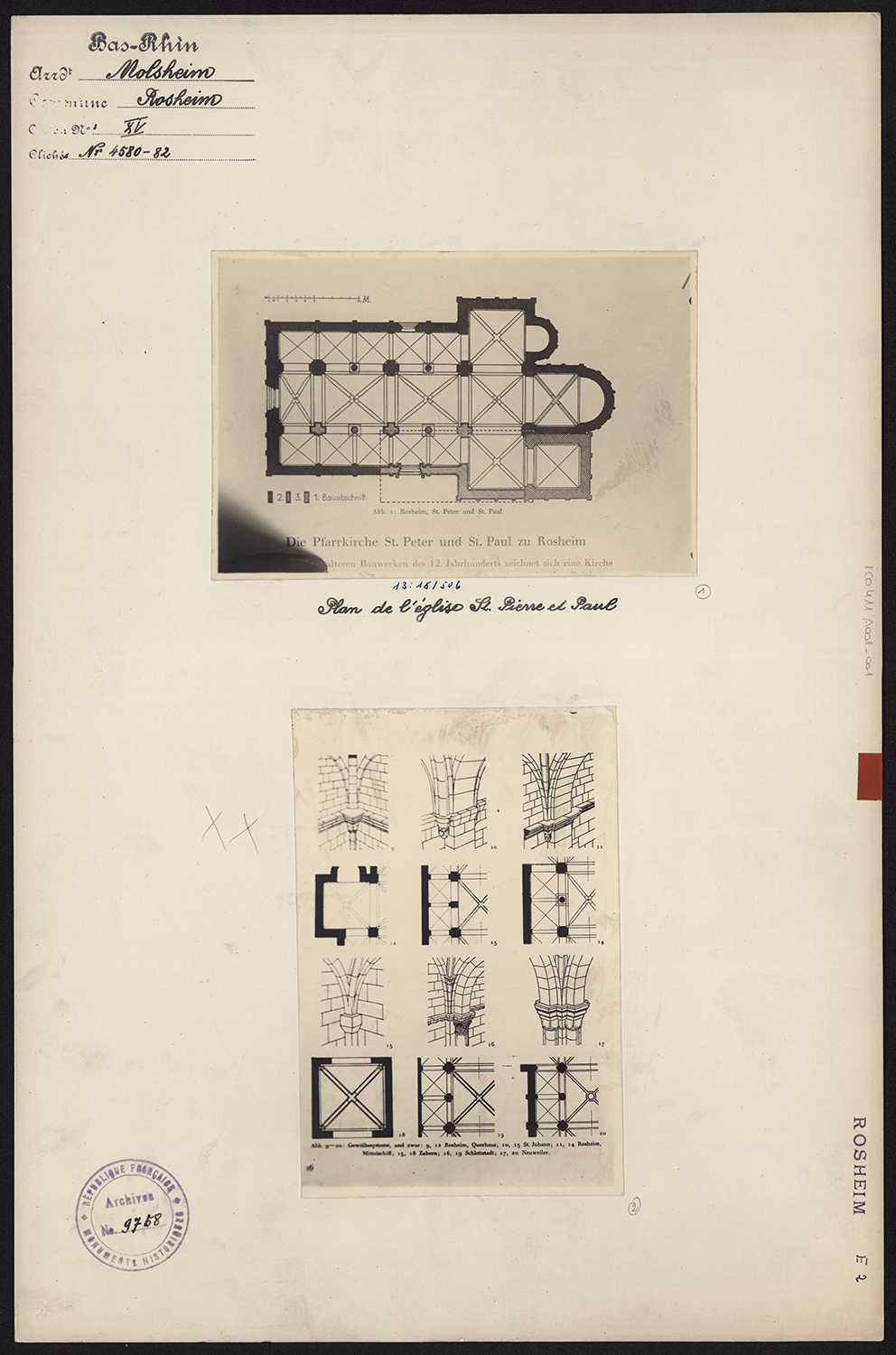 Plan de masse et détails des voûtements.