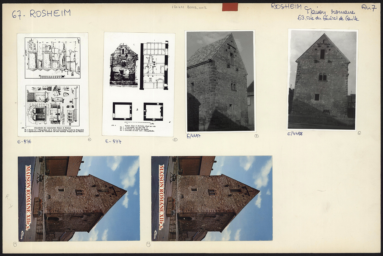 Vues d’ensemble des façades, plans de masse, élévation, coupe et détails.