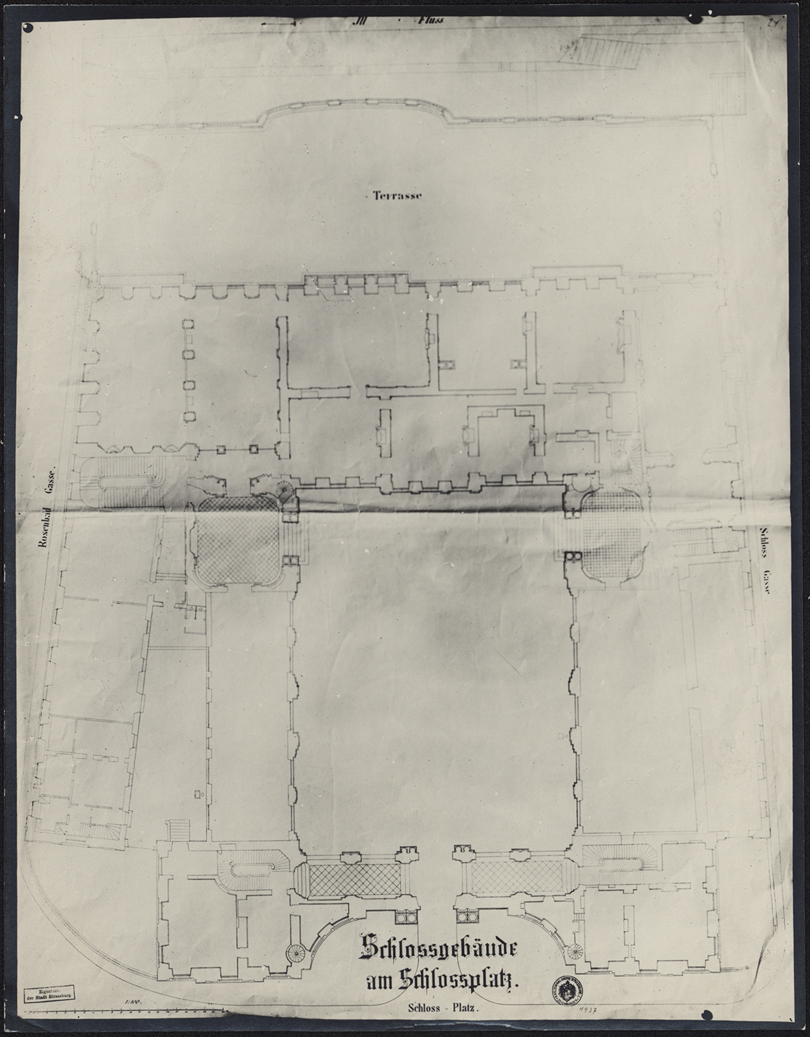 Plan de masse du rez-de-chaussée.