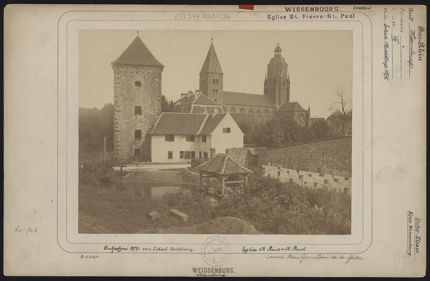 Vue depuis le sud avant transformation de la flèche.